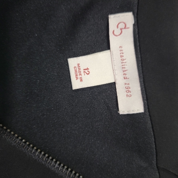 Dressbarn Women's Black Sleeve Front Zipper Mini Dress Size 12 - Picture 13 of 13